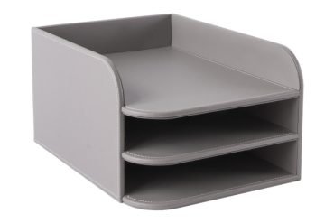 ΡΑΦΙ (ΔΙΣΚΟΣ) ΓΡΑΦΕΙΟΥ ΔΕΡΜΑΤΙΝΗ  3 ΘΕΣΕΩΝ OSCO ΓΚΡΙ