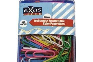 ΣΥΝΔΕΤΗΡΕΣ ΜΕΤΑΛΙΚΟΙ ΧΡΩΜΑΤΙΣΤΟΙ 33mm 100 ΤΕΜΑΧΙΑ EXAS PAPER